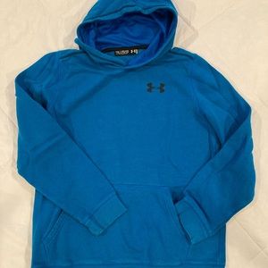 Under Armour, Blue, Threadborne, ColdGear … YXL hooded sweatshirt